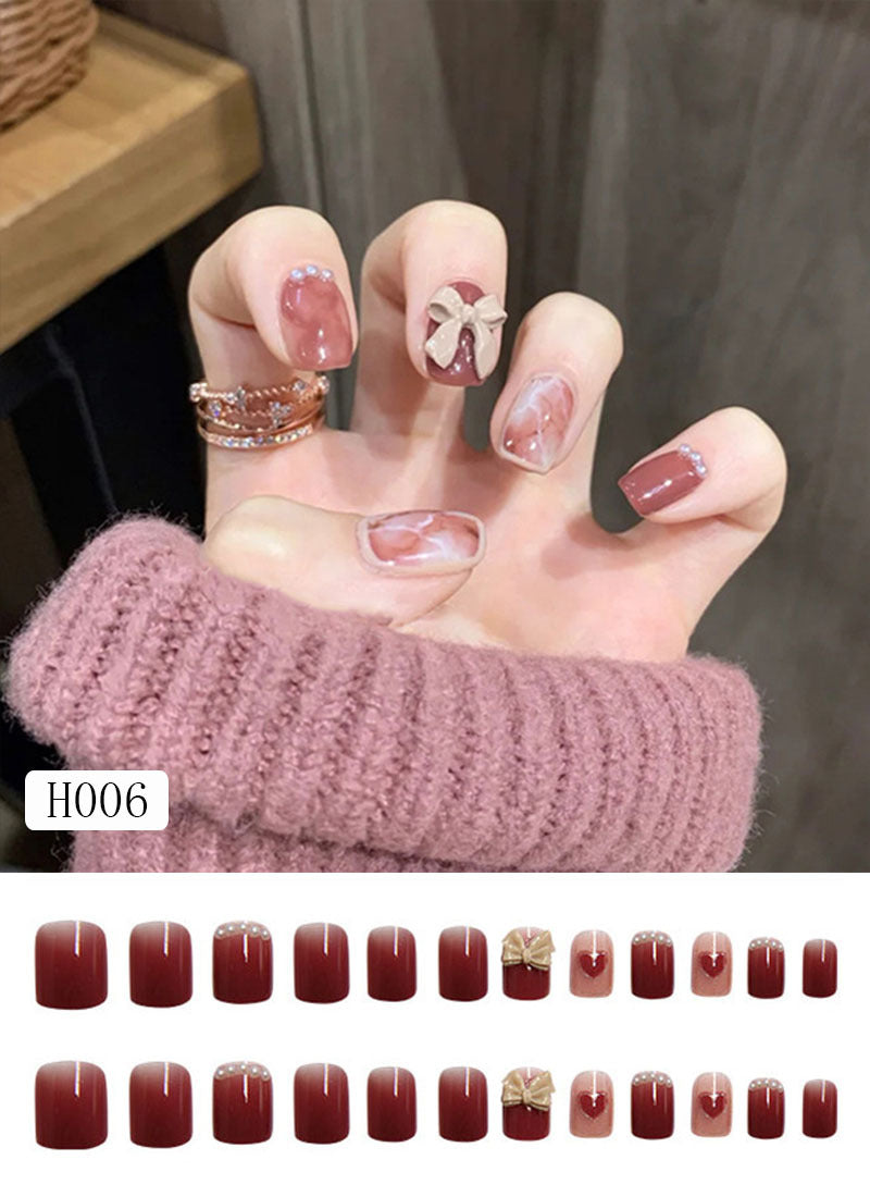 Künstliche Nagelspitzen mit Schleifen-Design Brehn