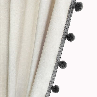 Textured Pom Pom Trim Duschvorhang Brehn