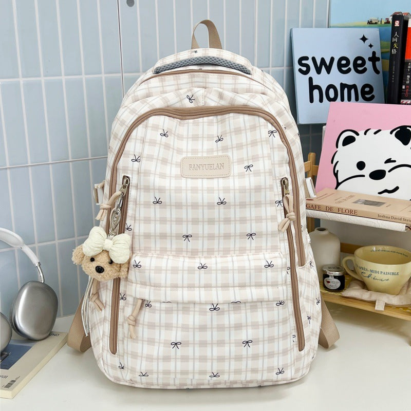 Süßer Rucksack mit Schleifenmuster