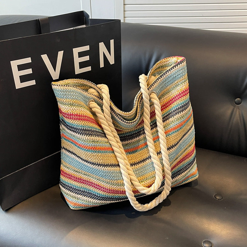 Geräumige gestreifte Strandtasche Brehn