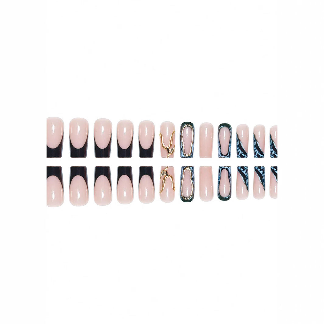 Designer Geometrische Press-On Nagelkunst Brehn