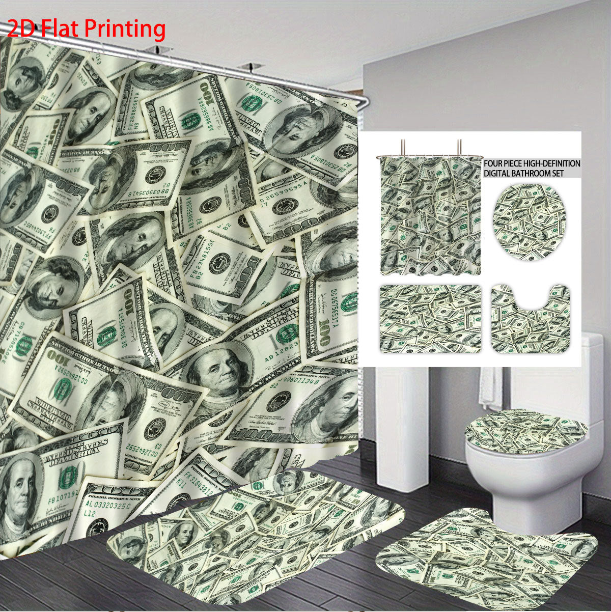 Digital Dollar Bill Badezimmer Set Brehn
