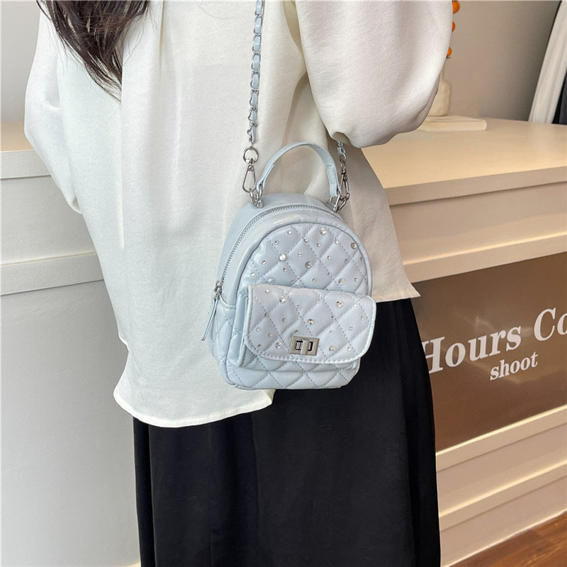 Quilted Mini-Rucksack mit Strass-Akzenten Brehn