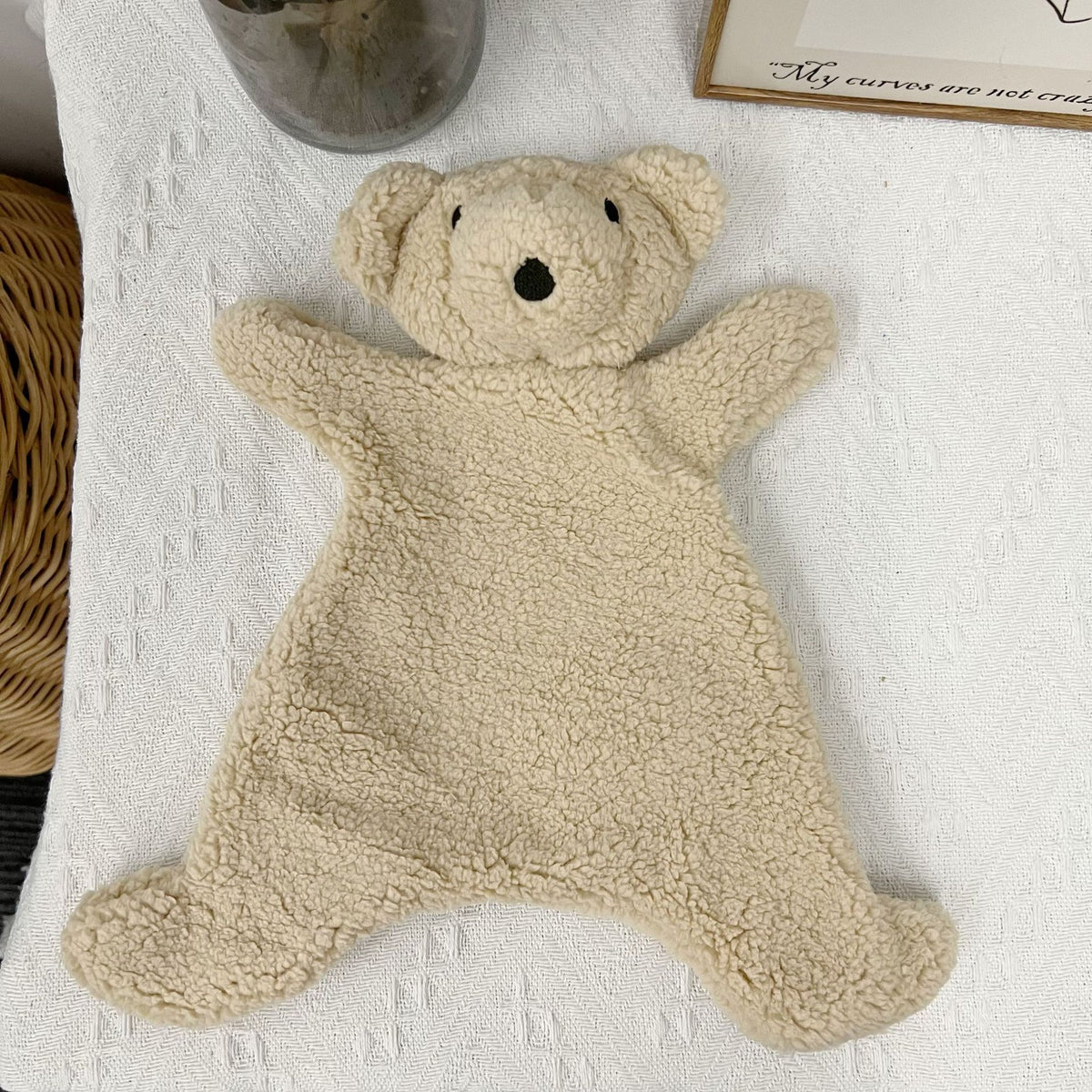 Sherpa Lamm Lovey Sicherheitsdecke mit gesticktem Gesicht