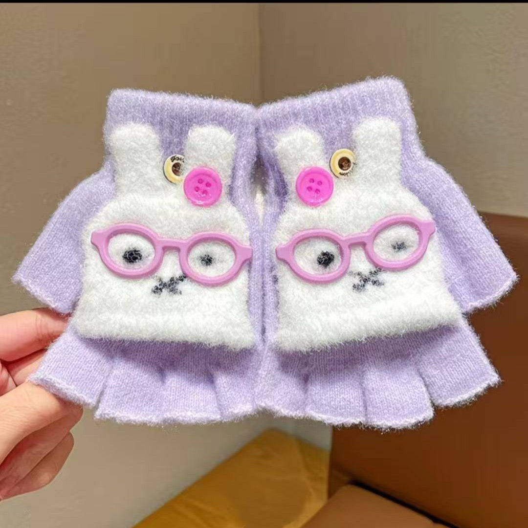 Niedliche Hasen-Themen-Fingerlose Handschuhe Brehn