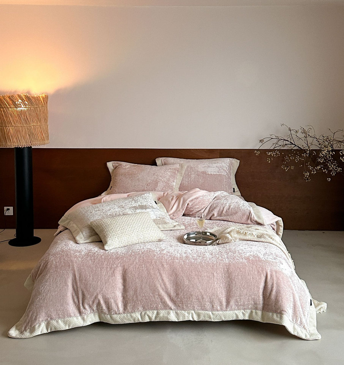 Flauschiges Samtvelours-Bettbezug-Set mit soften Plüschfasern und Hotelverschluss Brehn