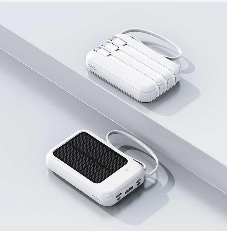Tragbare Solar-Powerbank mit robustem Design und integriertem Ladekabel Brehn