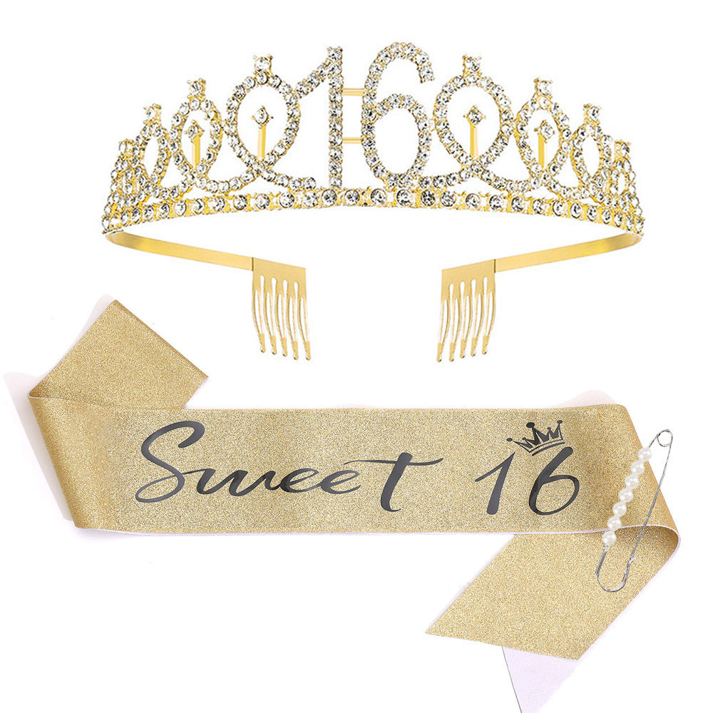 Damen Glitzernde Tiara mit personalisiertem 80. Geburtstagsschriftzug Brehn