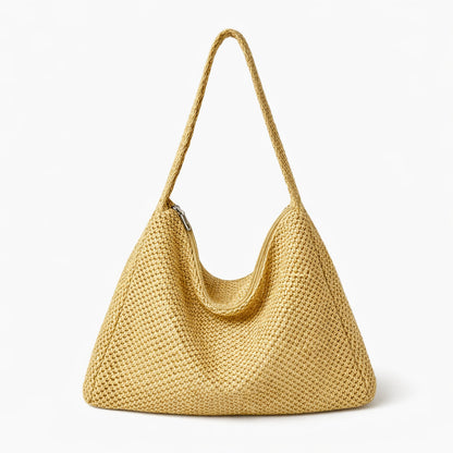 Geräumige handgefertigte Strick-Schultertasche