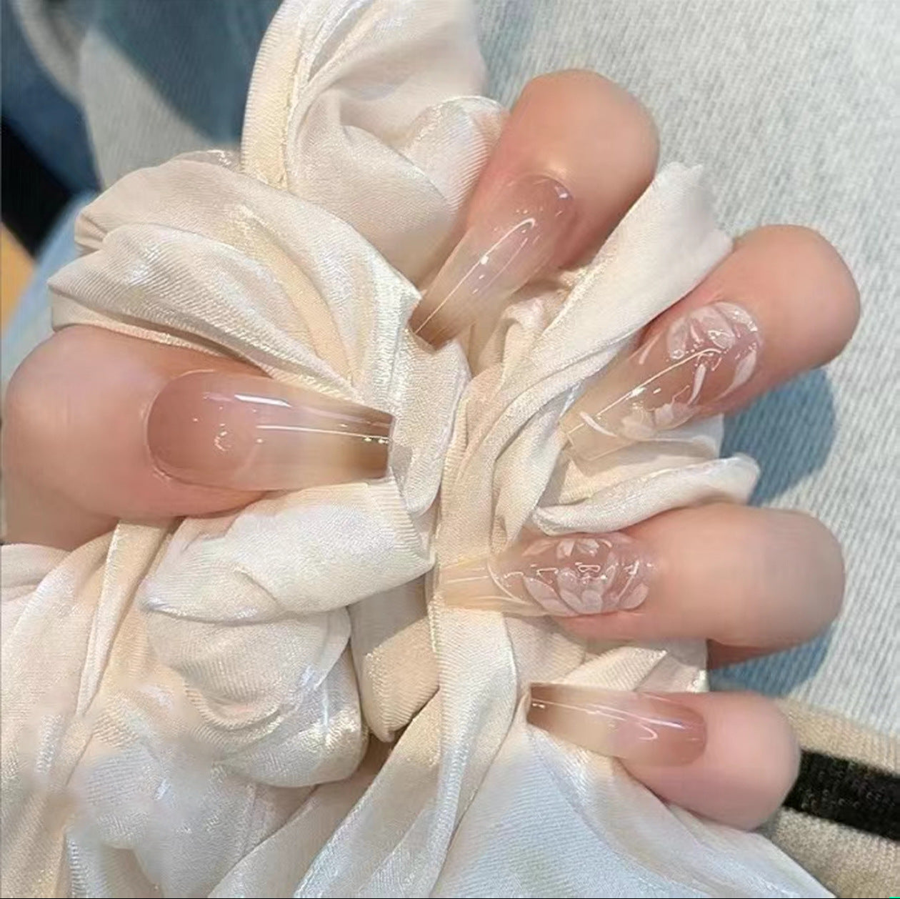 Floral Ombre Press-On Nagelset Brehn