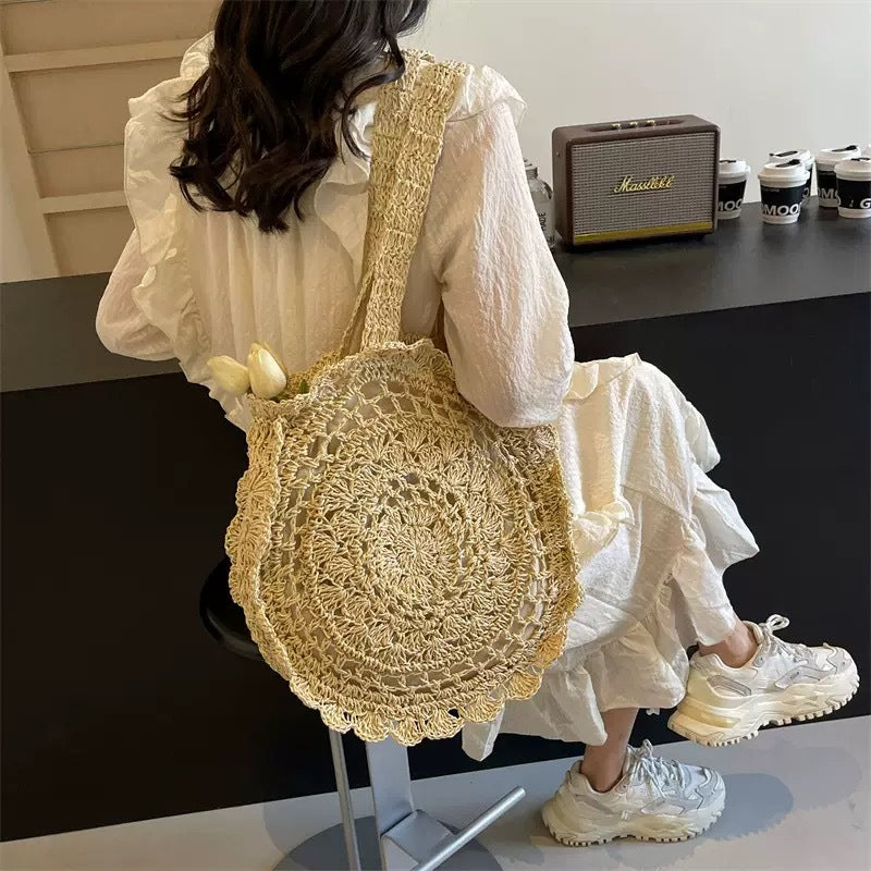 Handgehäkelte Rundtasche mit Boho-Design Brehn