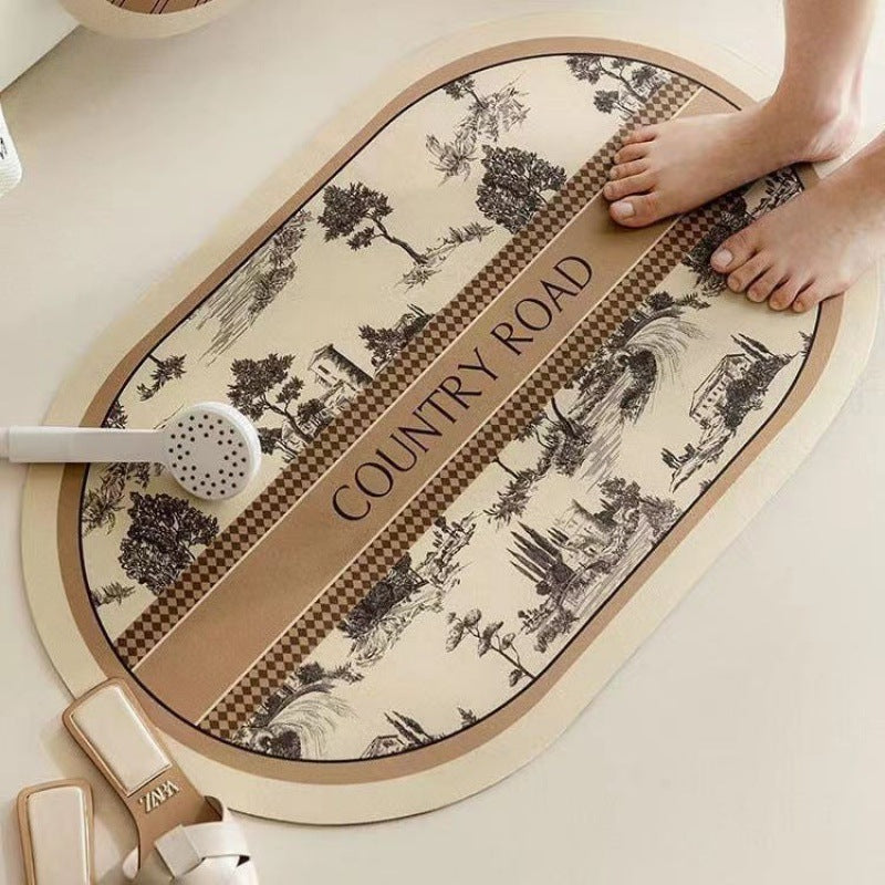 Elegante ländlich inspirierte Badezimmermatte Brehn