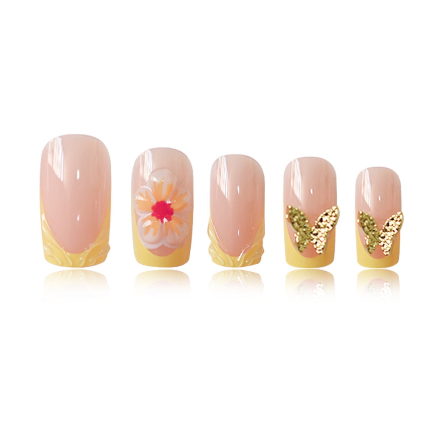 Künstlerische Frühlingsblumen Nagelkunstverzierung Brehn