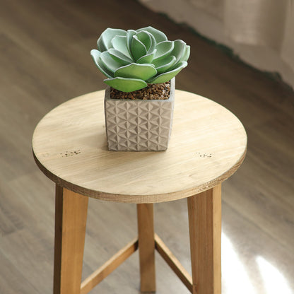 Rustikaler Hocker aus Massivholz Brehn