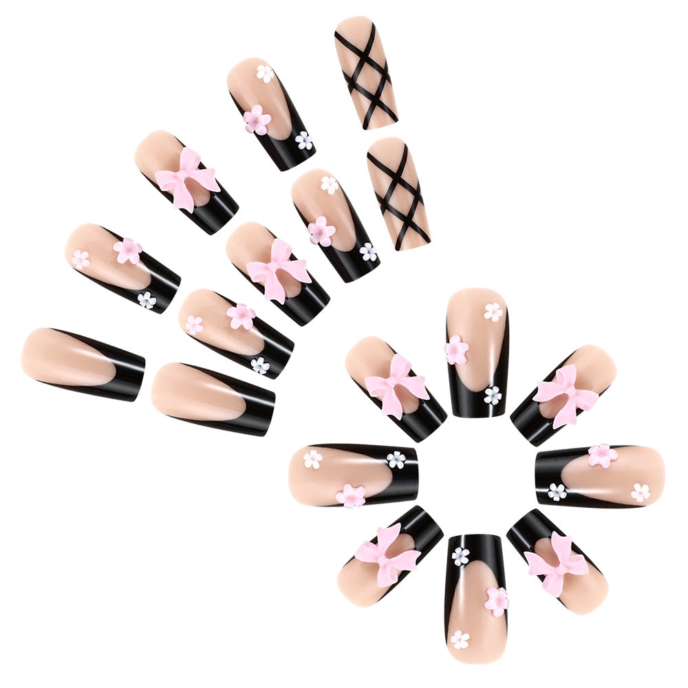 Dekorative Blumen Press-On Nagelkunst Set Brehn