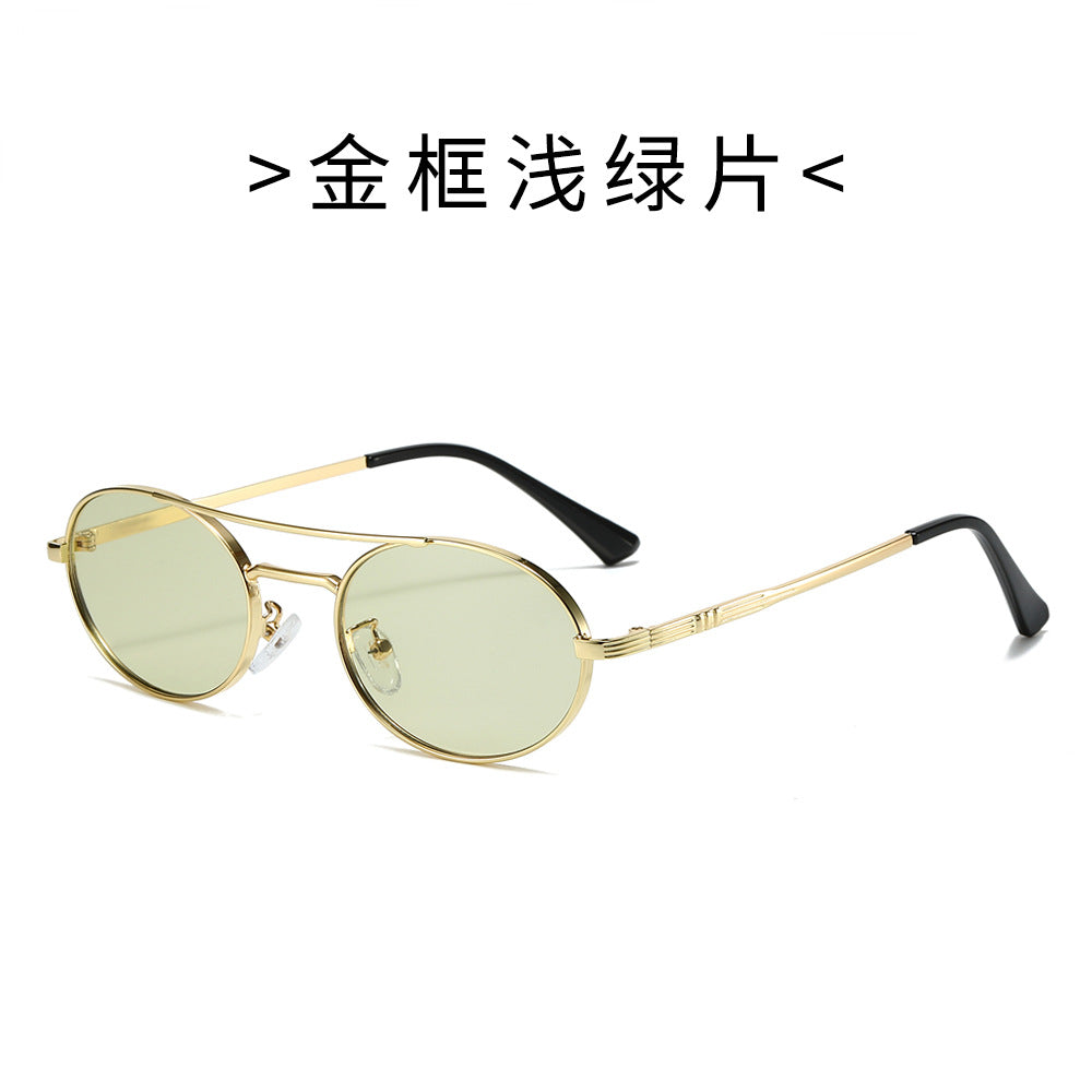 Damen Modische Oval-Sonnenbrille im minimalistischem Design Brehn