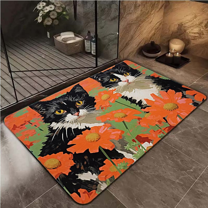 Dekorativer katzenmotivierter Teppich