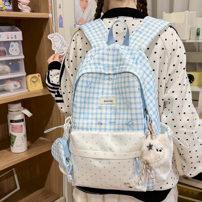 Stylischer Karostoff Casual Rucksack Brehn