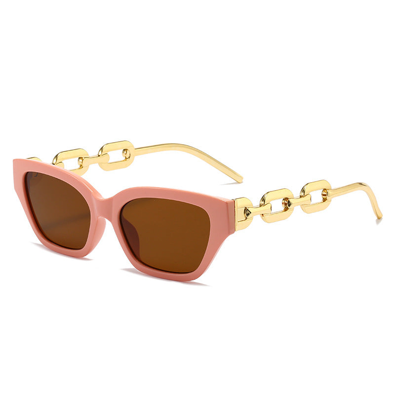 Damen modische Cat-Eye Sonnenbrille mit luxuriösem Kettenrahmen Brehn