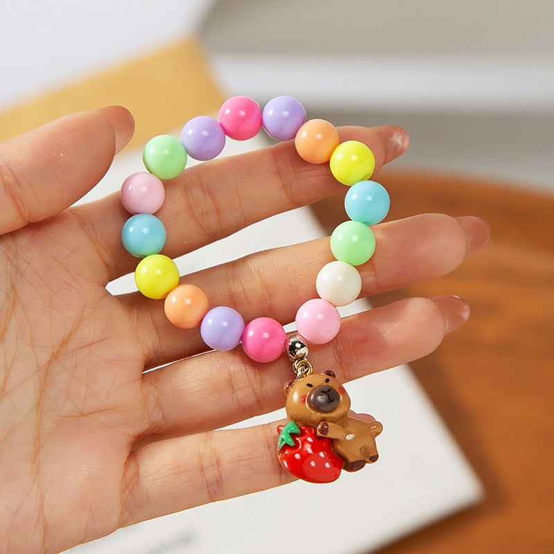 Buntes Kinderarmband mit Bearbeitetem Anhänger Brehn
