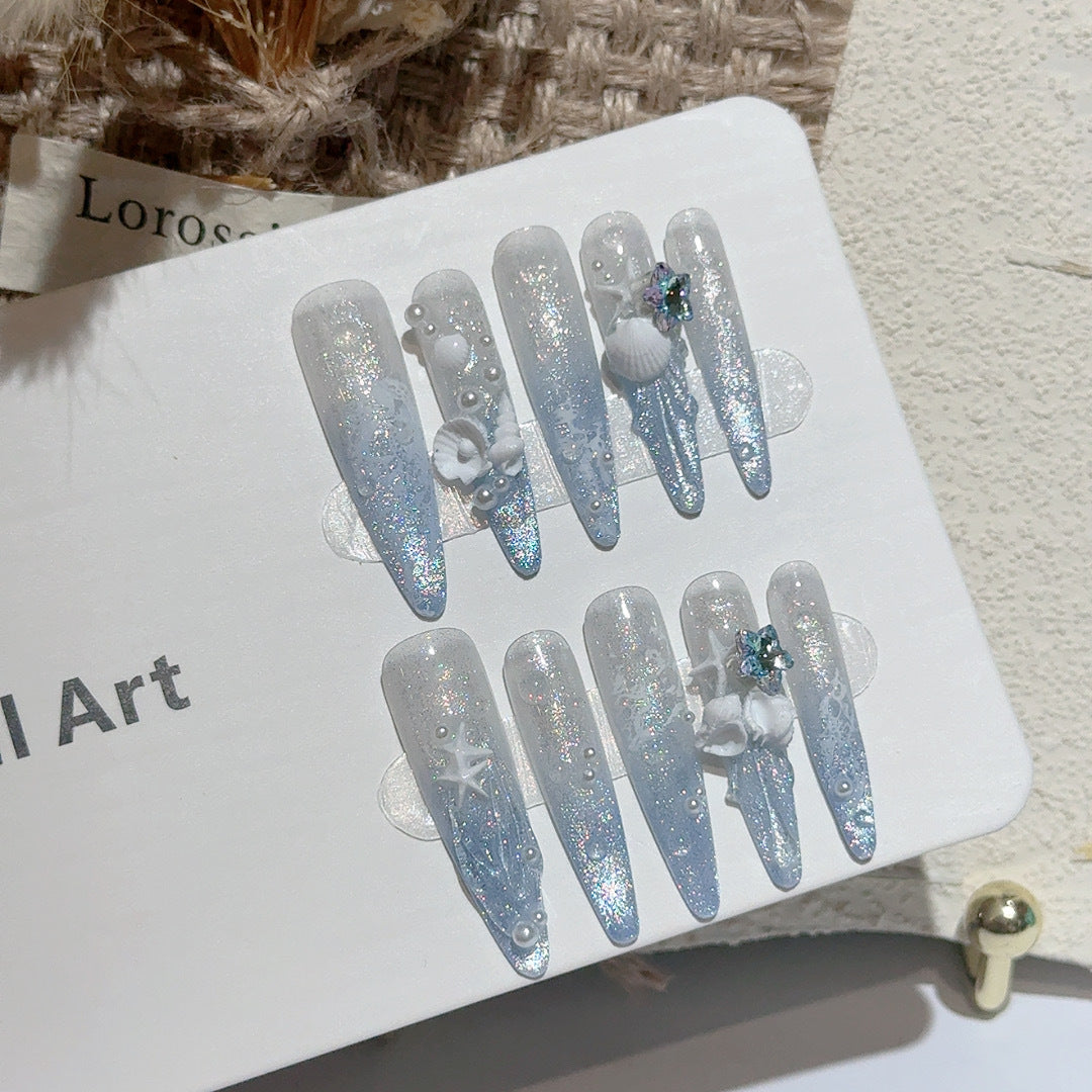 Küsten-Themen Dekorative Press-On Nail Art Set
