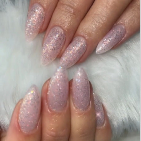 Glitzerndes mandelförmiges Press-On-Nägel-Set Brehn