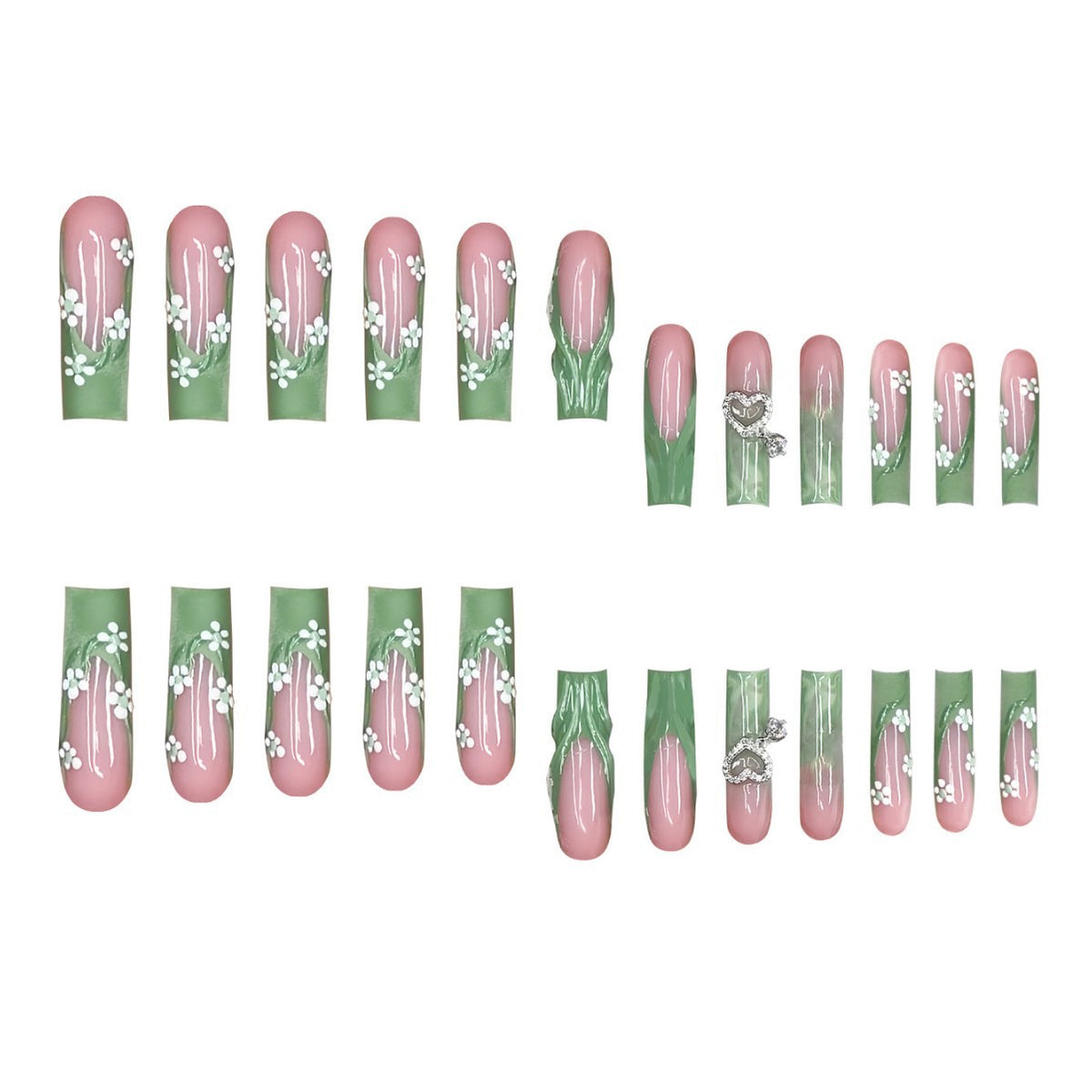 Dekorativer floral-akryl-nagelset Brehn