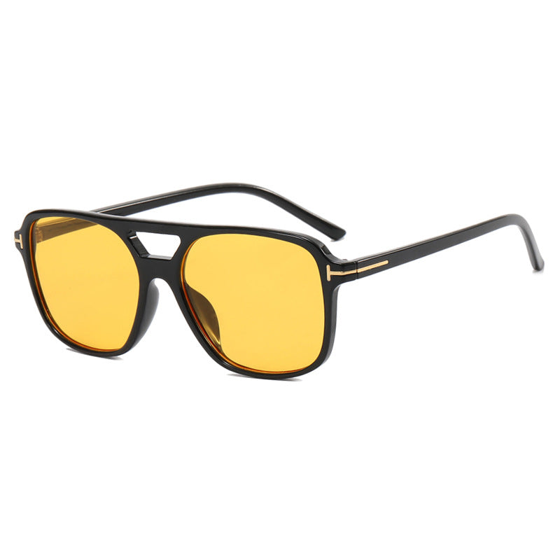 Damen trendige quadratische Sonnenbrille mit detailreichem Rahmen Brehn