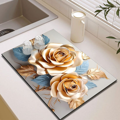 Elegante Blumenmuster Küchenmatte