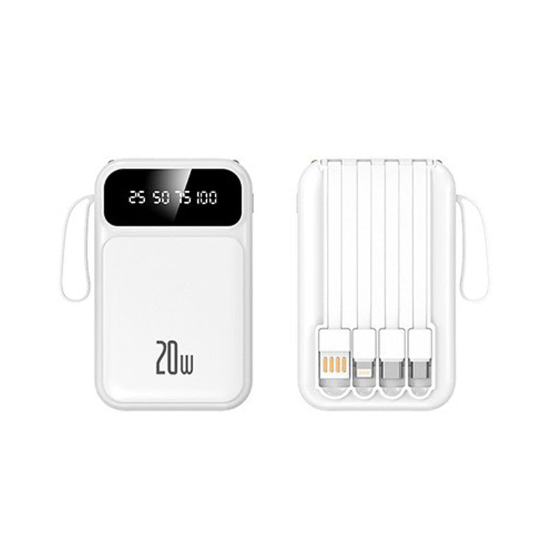 Powerbank mit Integrierten Kabeln und LED-Anzeige Brehn
