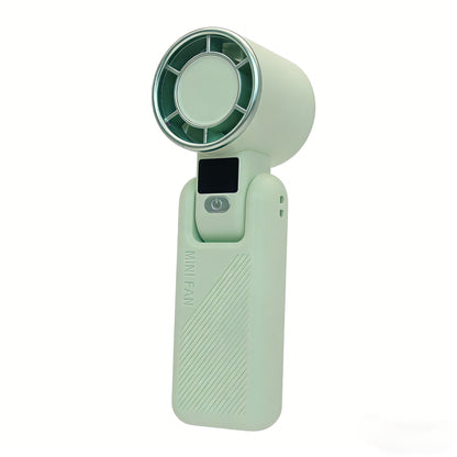 Damen Tragbarer Mini-Handventilator mit USB-Ladefunktion und digitaler Anzeige Brehn