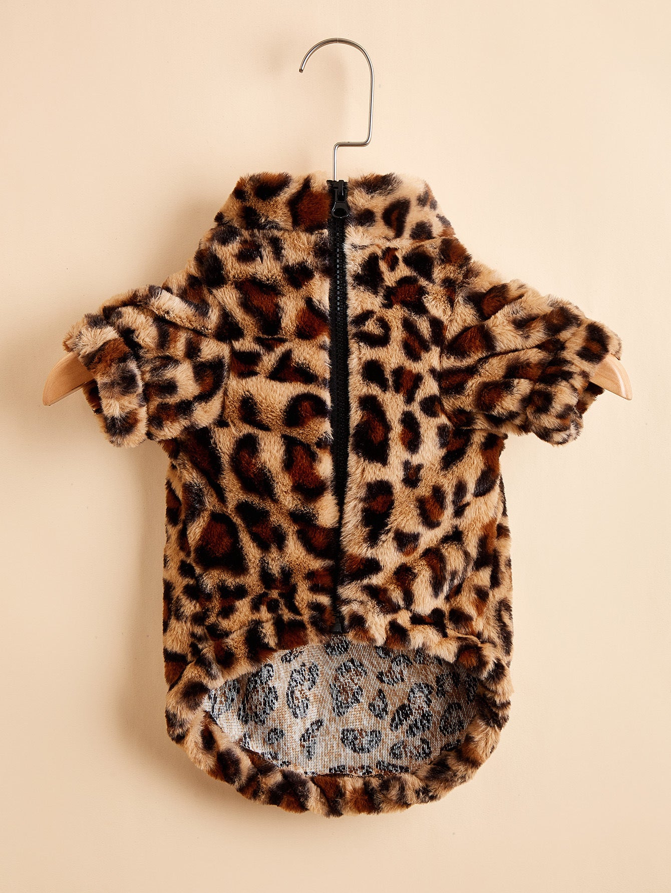 Weiches Fleece Leopardenmuster Jacke Hundebett