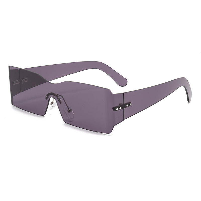 Damen futuristische Mode-Sonnenbrille mit transparentem Gestell Brehn