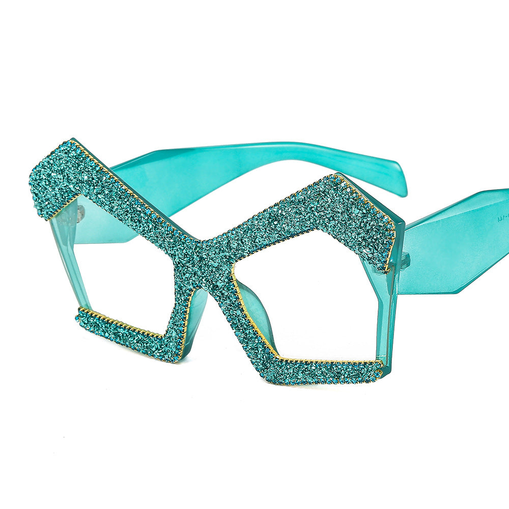 Damen Funkelnde Cat-Eye-Sonnenbrille mit extravagantem Strassrahmen Brehn