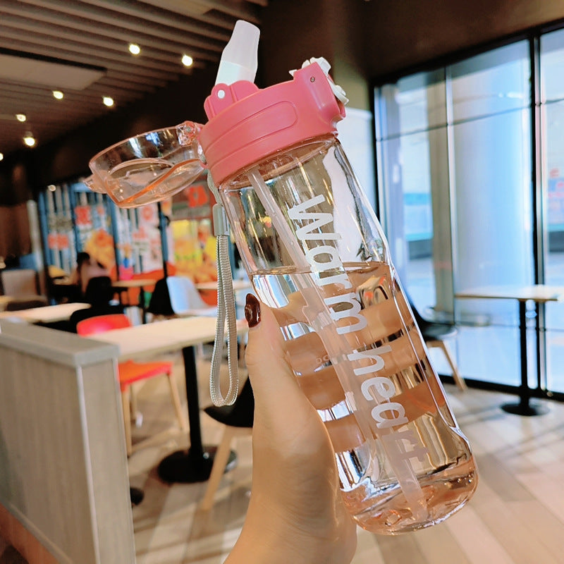 Damen transparente Trinkflasche mit ergonomischem Deckel Brehn