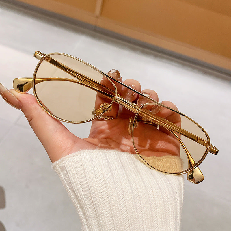 Damen modische Piloten-Sonnenbrille mit elegantem Goldrahmen Brehn