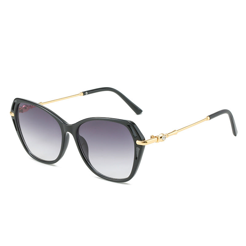 Damen modische Cat-Eye Sonnenbrille mit elegantem Metallrahmen Brehn