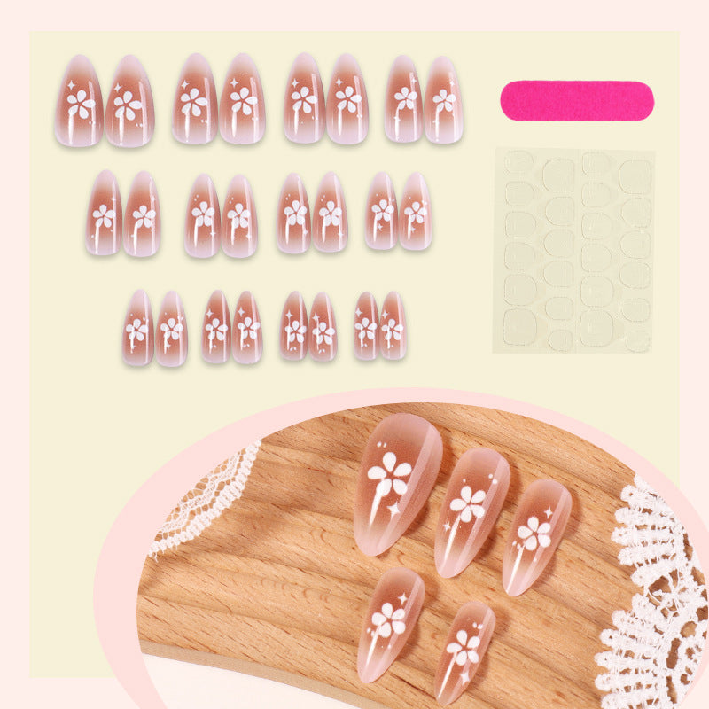 Press-On Nagelkunstset mit floralem Design Brehn