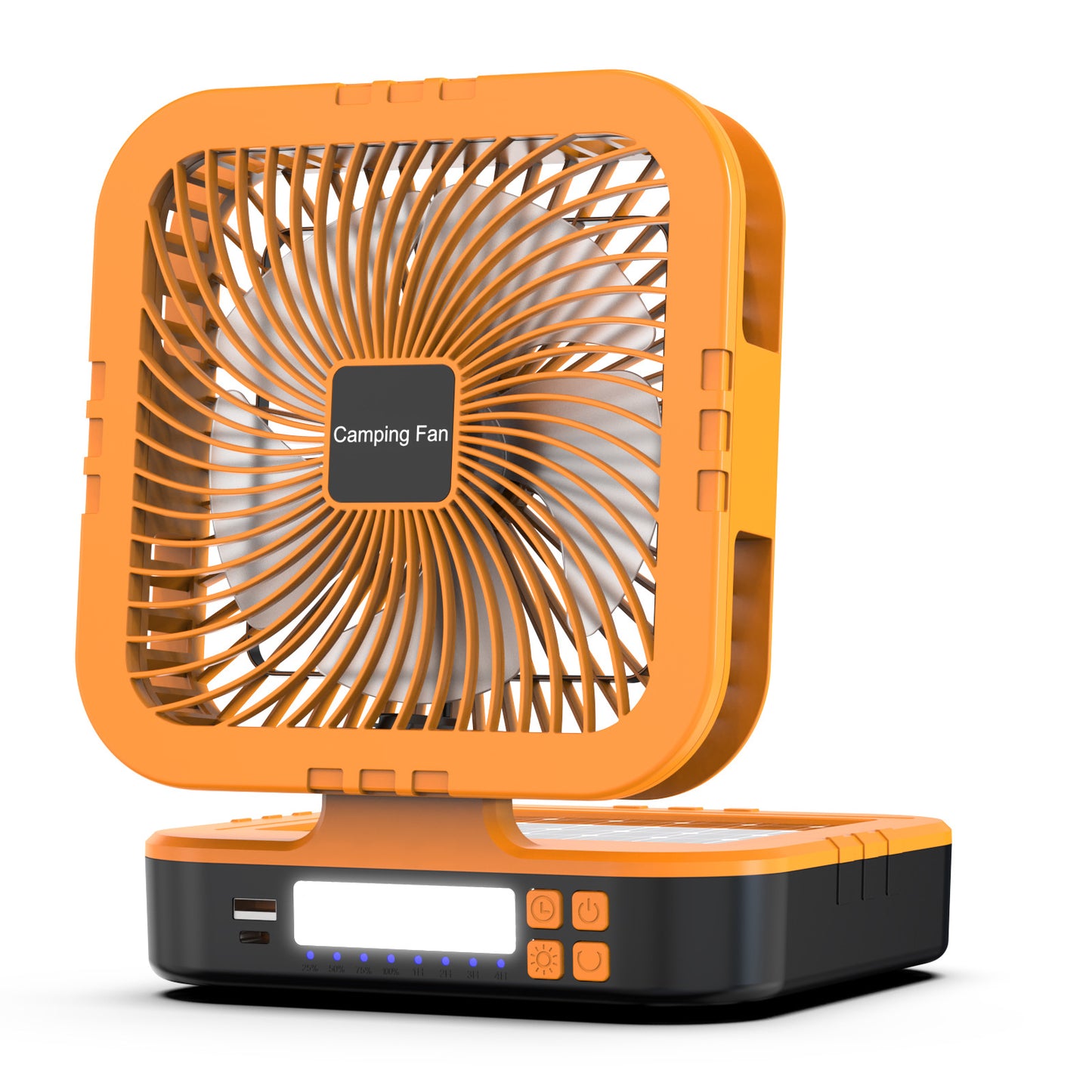 Damen Tragbarer Campingventilator mit LED-Beleuchtung und USB-Anschluss Brehn