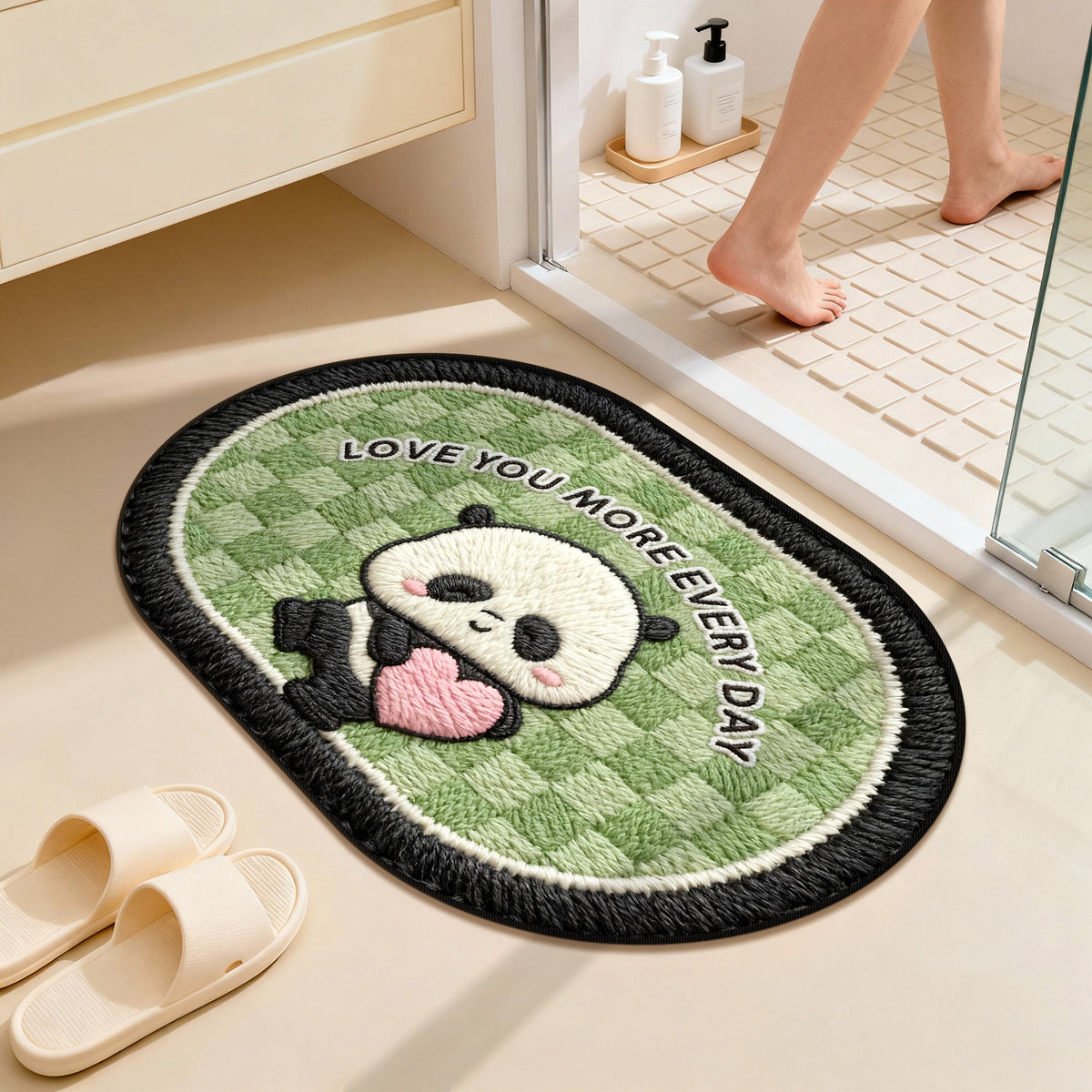 Niedliche Panda-Themen-Plüsch-Badmatte