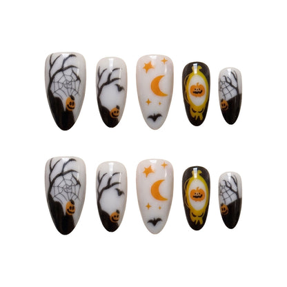 Halloween-Themen Stiletto Press-On Nagelkunst