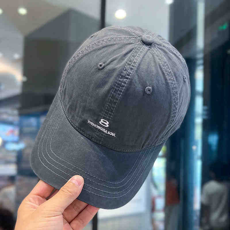 Herren Distressed Baumwoll Baseball Cap Brehn