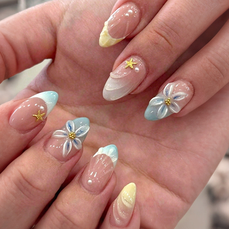 Premium Floral Art Press-On Nail Set Brehn
