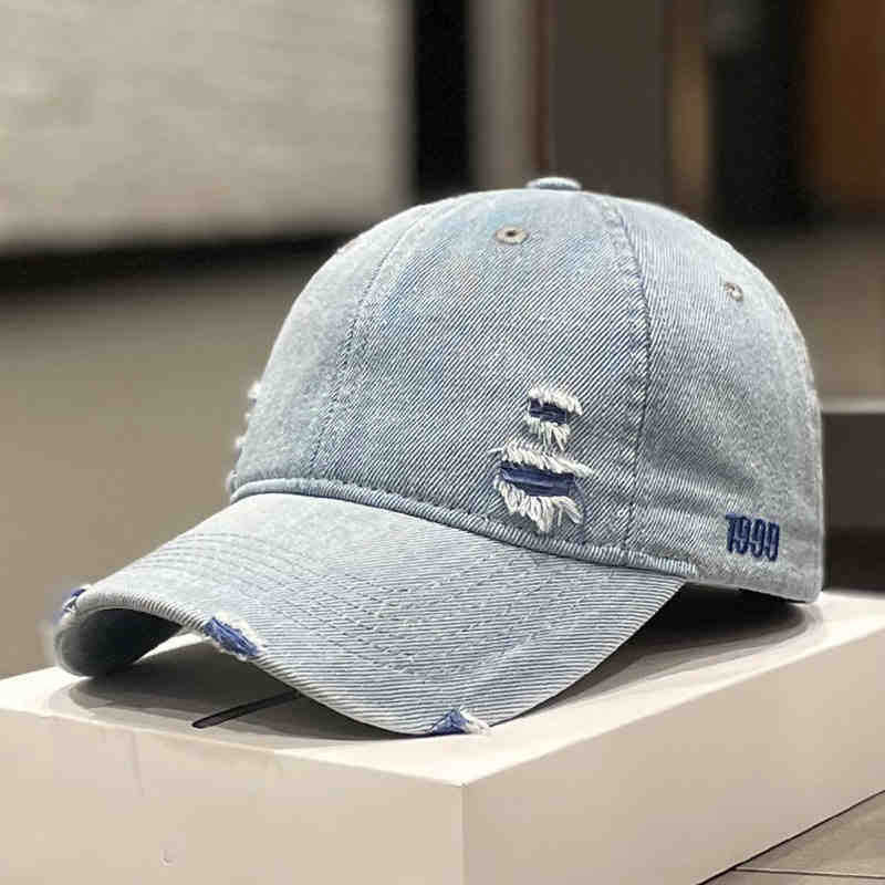 Unisex Geschädigte Denim Baseballcap Brehn