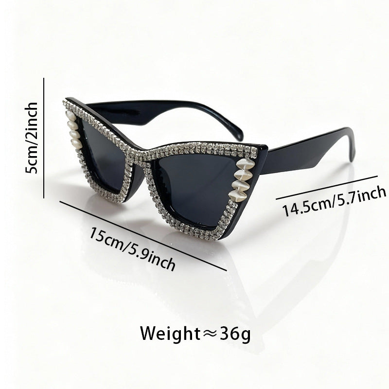 Rhinestone-betonte Katzenaugen-Sonnenbrille Brehn