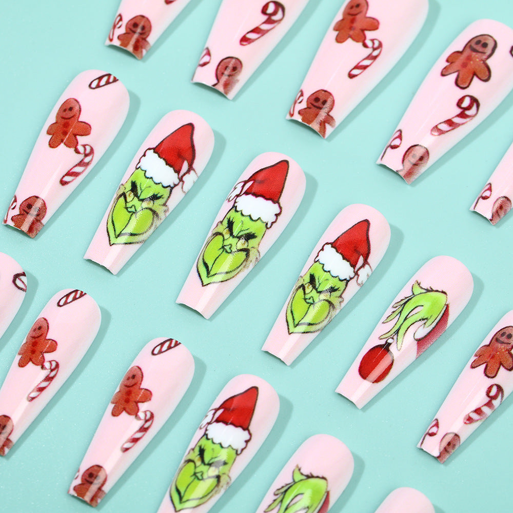 Künstliche Nagelspitzen mit festlichen Weihnachtsmotiven Brehn