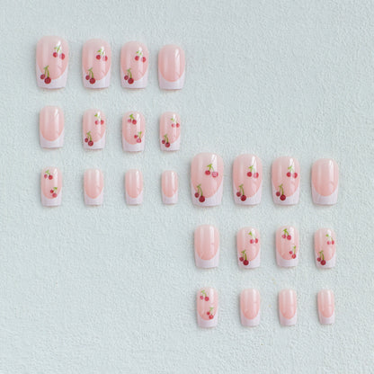 Kirschblüten Französischer Tipp Nagelkunstset
