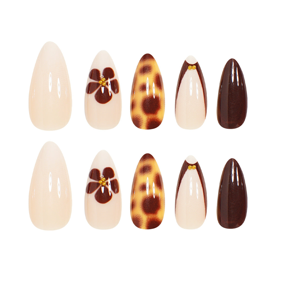 Elegantes Stiletto Press-On Nagelkunst Set Brehn