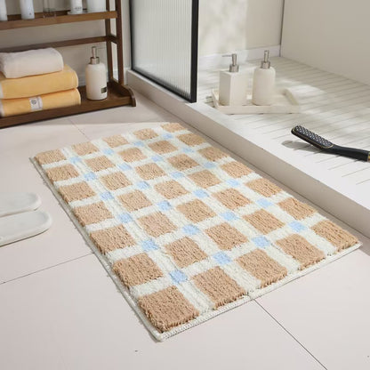 Geometrische Texturierte Plüsch-Badezimmermatte Brehn