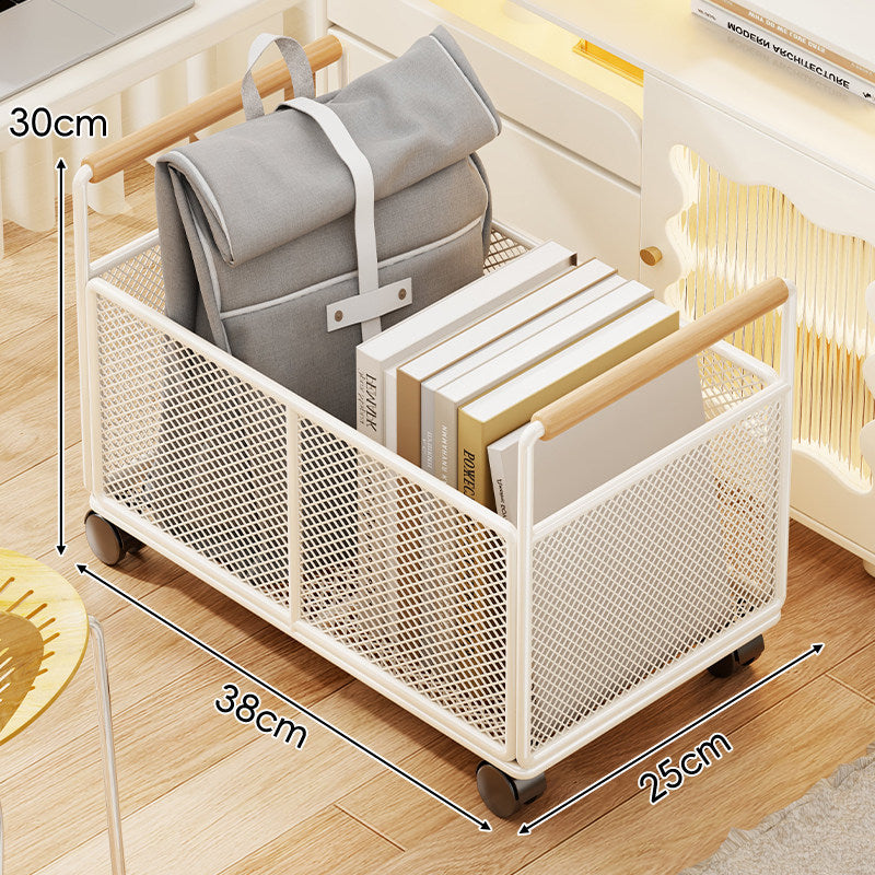 Mesh rechteckiger Speicher-Organizer-Korb mit Holzgriffen